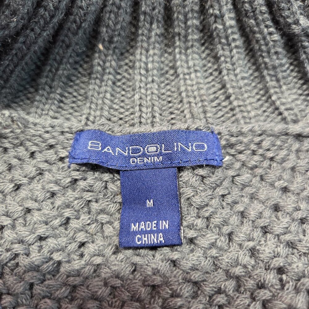 Bandolino Denim Medium Gray Red Knit Print Sleeveless Holiday Sweater Vest - Picture 8 of 10